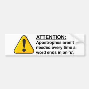 Autocollant De Voiture Carte appropriée d'utilisation d'apostrophe