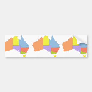 Autocollant De Voiture Carte couleur de l'Australie, Australie