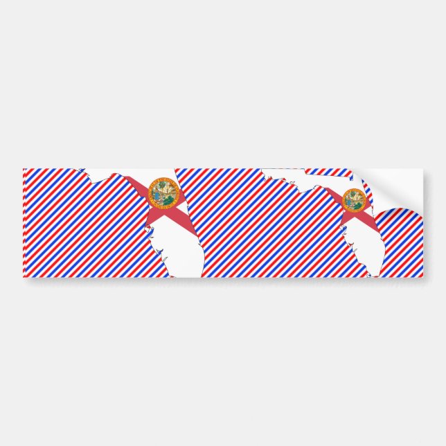 Autocollant De Voiture Carte de drapeau de la Floride (Devant)