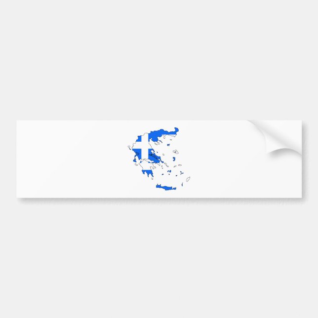 Autocollant De Voiture Carte de drapeau de la Grèce normale (Devant)