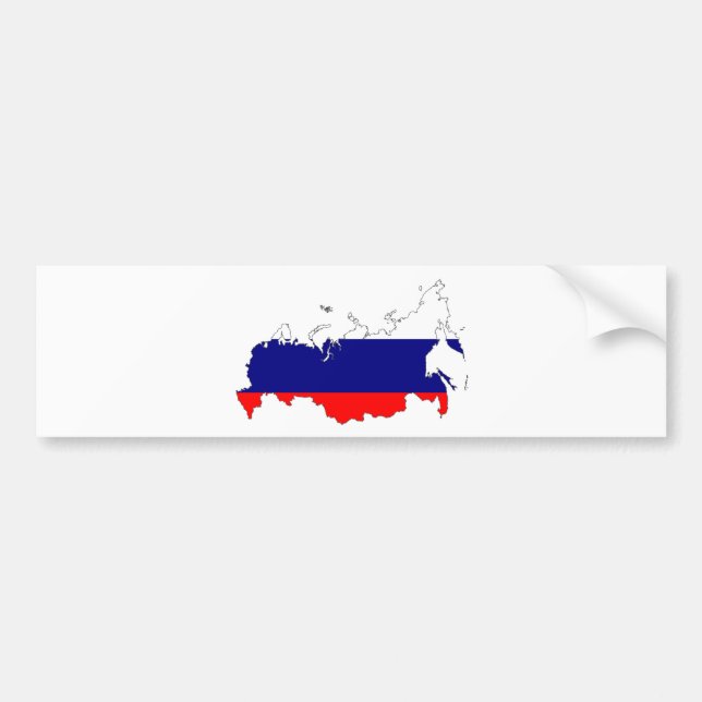 Autocollant De Voiture Carte de drapeau de la Russie (Devant)