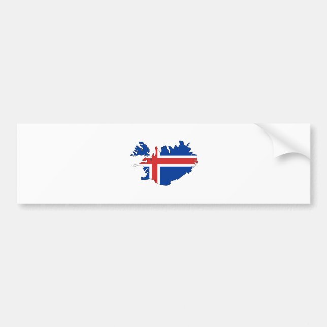 Autocollant De Voiture Carte de drapeau de l'Islande normale (Devant)
