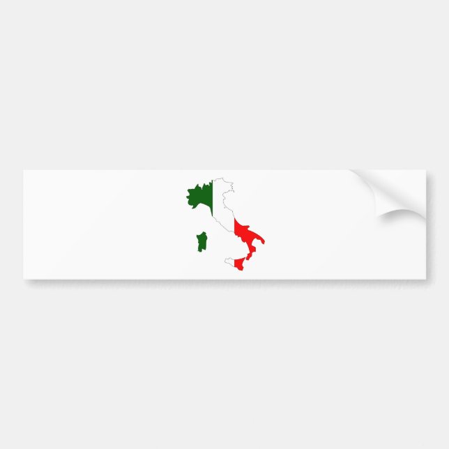 Autocollant De Voiture Carte de drapeau de l'Italie normale (Devant)