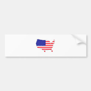 Autocollant De Voiture Carte de drapeau des Etats-Unis normale
