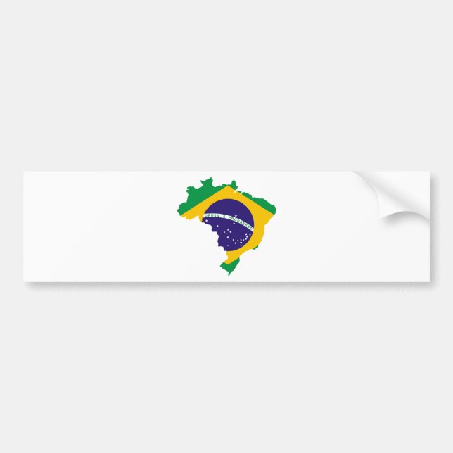 Autocollant De Voiture Carte de drapeau du Brésil (Devant)