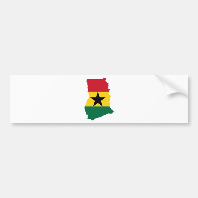 Autocollant De Voiture Carte de drapeau du Ghana normale (Devant)