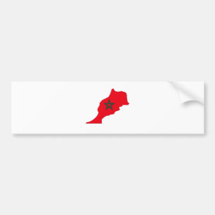 Autocollant De Voiture Carte de drapeau du Maroc normale