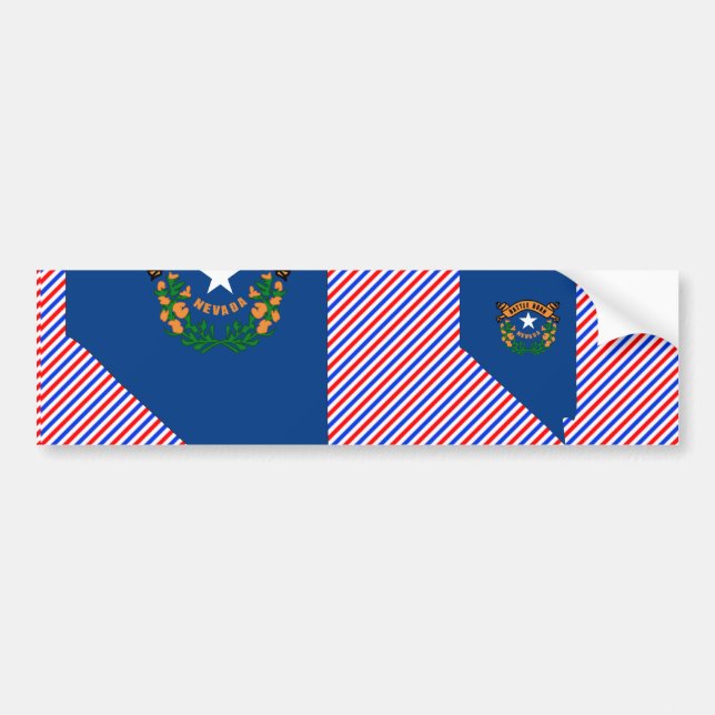 Autocollant De Voiture Carte de drapeau du Nevada (Devant)