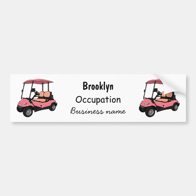 Autocollant De Voiture Carte de golf / dessin animé en voiturette de golf (Devant)