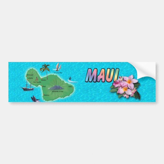 Autocollant De Voiture Carte de Maui (Devant)