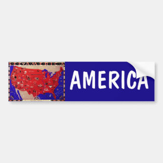 Autocollant De Voiture Carte du Bureau de voyage des États-Unis d'Amériqu