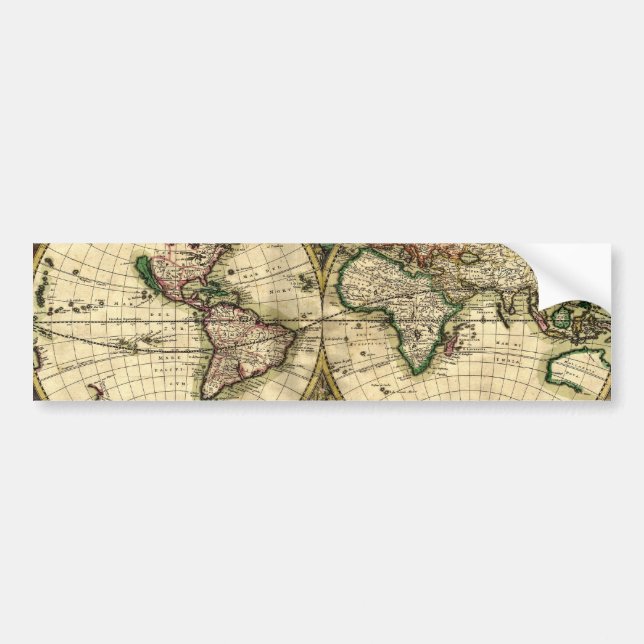 Autocollant De Voiture Carte du monde de 1689 cadeaux (Devant)