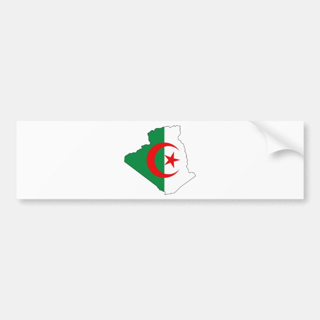 Autocollant De Voiture Carte DZ de drapeau de l'Algérie (Devant)