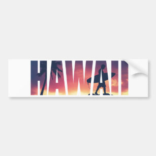 Autocollant De Voiture Carte postale filtrée par cru d'Hawaï