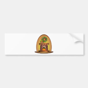 Autocollant De Voiture Cartes de vœux de Noël Chaussettes Cheminée