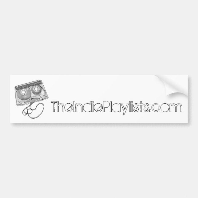 Autocollant De Voiture Cassette, TheIndiePlaylists.com (Devant)
