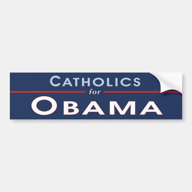 Autocollant De Voiture Catholiques pour Obama (Devant)