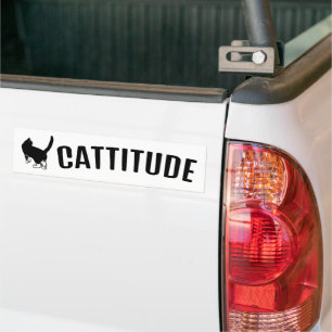 Autocollant De Voiture Cattitude Chat noir