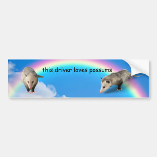 Autocollant De Voiture Ce conducteur aime les Possum - Funny bumper stick