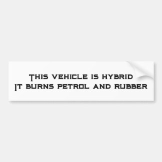 Autocollant De Voiture Ce véhicule est hybride - Burns Petrol & Rubber