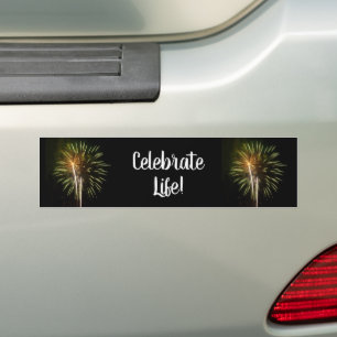 Autocollant De Voiture Célébration de vacances de feux d'artifice verts e