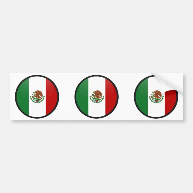 Autocollant De Voiture Cercle de drapeau de qualité du Mexique (Devant)