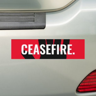 Autocollant De Voiture Cessez le rouge blanc noir main anti-guerre coutum