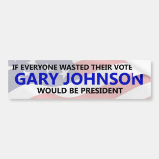 Autocollant De Voiture Chacun doit gaspiller leur vote sur Gary Johnson