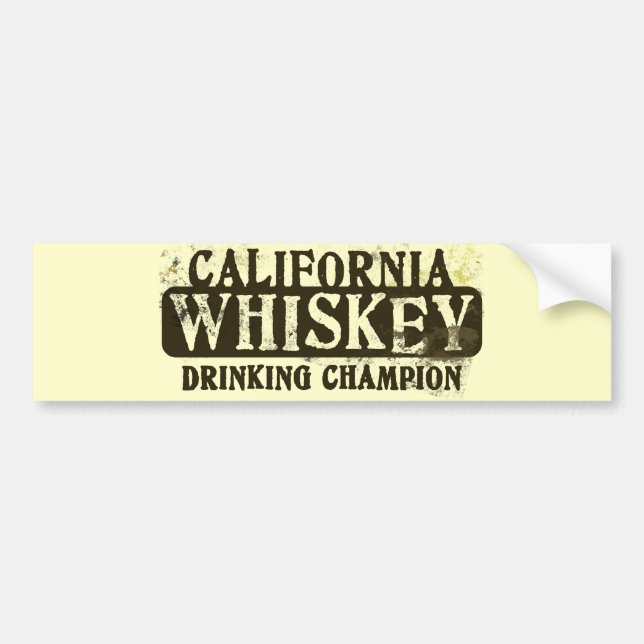 Autocollant De Voiture Champion potable de whiskey de la Californie (Devant)