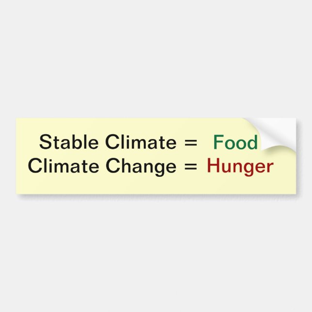 Autocollant De Voiture Changement climatique et nourriture (Devant)