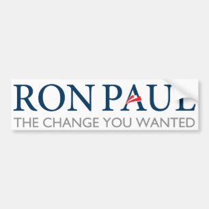 Autocollant De Voiture Changement de Ron Paul vous adhésif pour