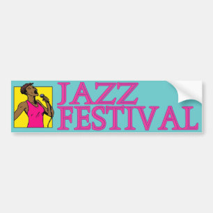 Autocollant De Voiture Chanteur du Festival de Jazz