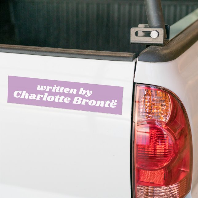 Autocollant De Voiture Charlotte Brontë Livre Lover Cute Pastel Purple (Sur camion)