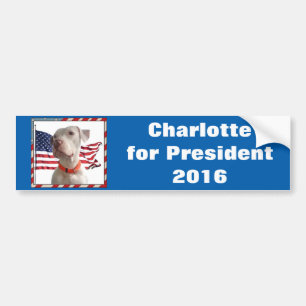 Autocollant De Voiture Charlotte pour le président 2016
