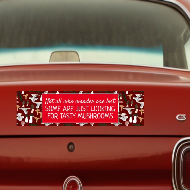 Autocollant De Voiture Chasseur de champignons de fourrage Fun Fungi Funn (Foraging Mushroom Hunter Fun Fungi Funny Original Bumper Sticker
)