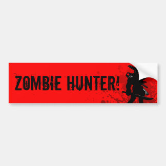 Autocollant De Voiture CHASSEZ ZOMBIE ! - bumpersticker rouge