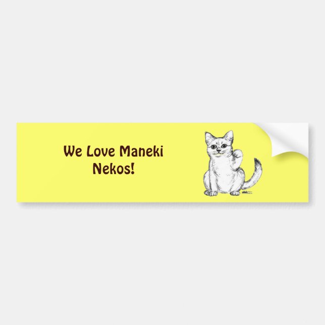 Autocollant De Voiture Chat Chaton Maneki Neko Invite (Devant)