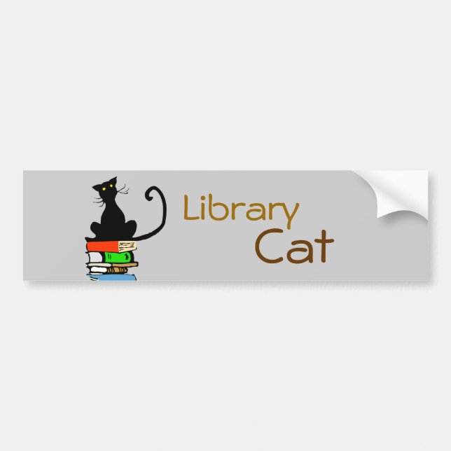Autocollant De Voiture Chat de bibliothèque (Devant)