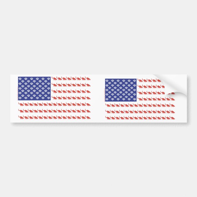 Autocollant De Voiture Chat-Drapeau-Pièce en t (Devant)