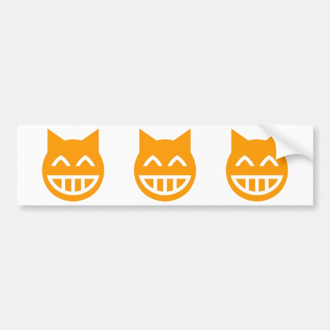 Autocollant De Voiture Chat Emoji Grille (Devant)