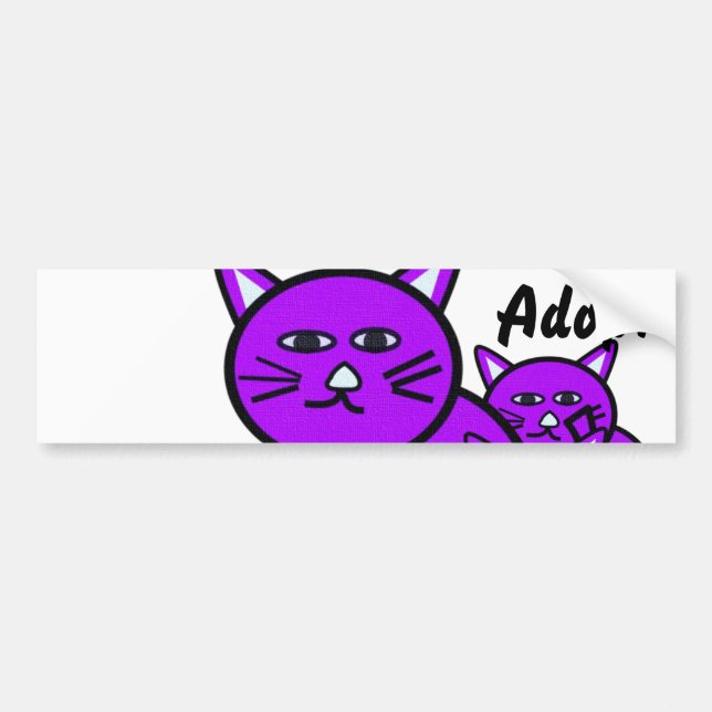 Autocollant De Voiture Chat Kitten Chien Adopter le pare-chocs Sticker (Devant)