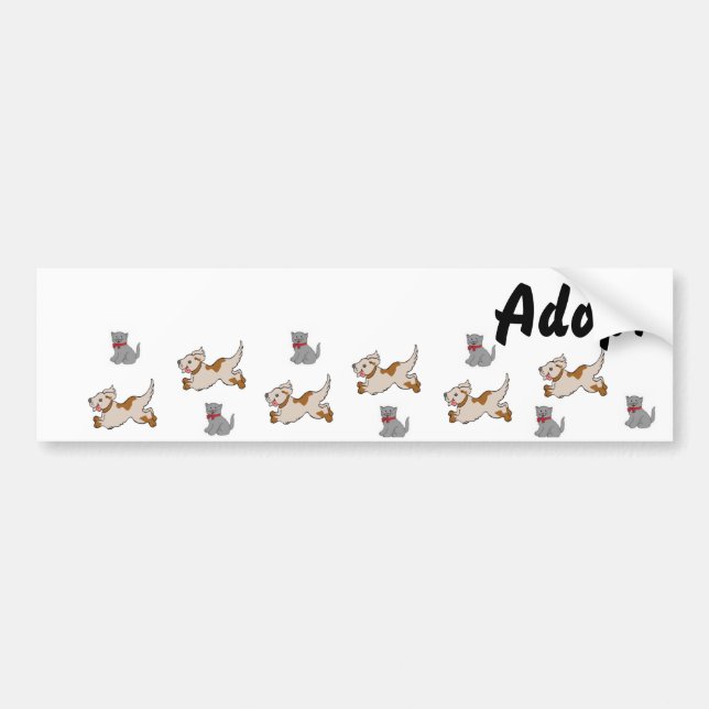 Autocollant De Voiture Chat Kitten Chien Adopter le pare-chocs Sticker (Devant)