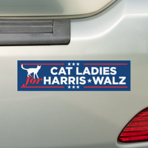 Autocollant De Voiture Chat Ladies for Harris Walz 2024