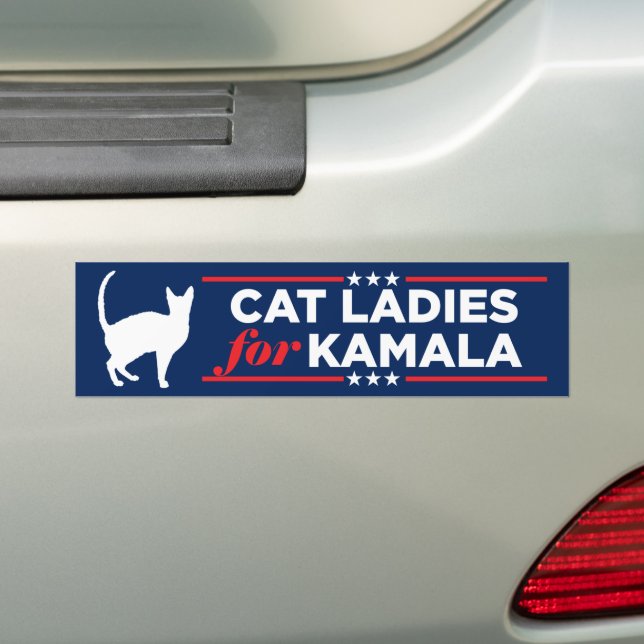 Autocollant De Voiture Chat Ladies pour Kamala Harris 2024 (En voiture)