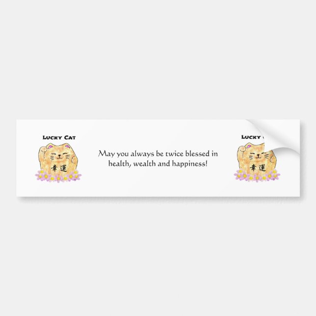 Autocollant De Voiture Chat Lucky (Maneki Neko) (Devant)