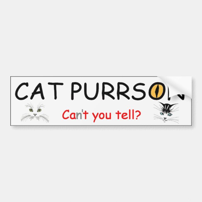 Autocollant De Voiture Chat Purrson (Devant)