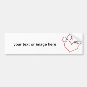 Autocollant De Voiture Chaton en forme de coeur de chiot de chat de chien