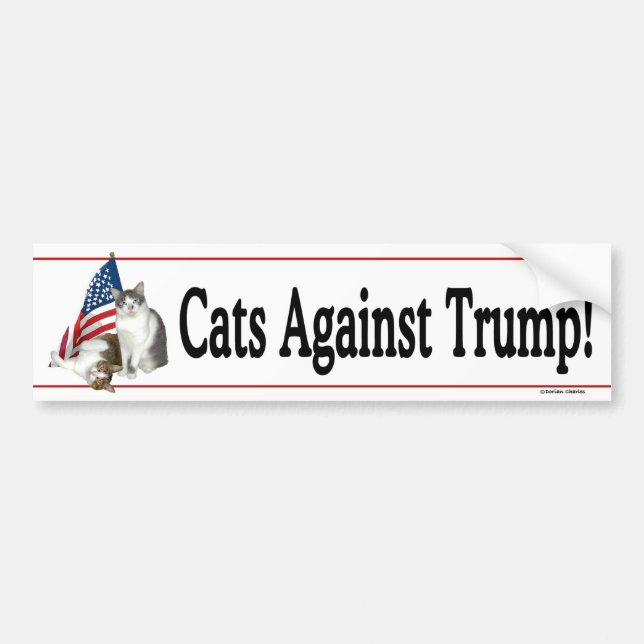 Autocollant De Voiture "Chats contre l'atout" Bumpersticker (Devant)