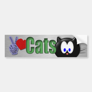 Autocollant De Voiture Chats d'amour de paix
