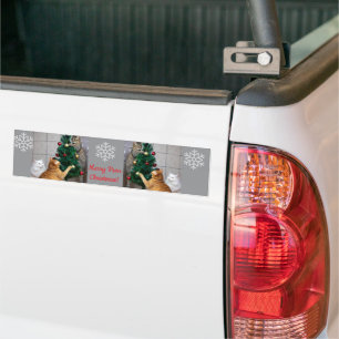 Autocollant De Voiture Chats Orne Arbre, Texte d'image, Personnaliser,